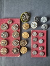 lot of antique hunting veneer buttons