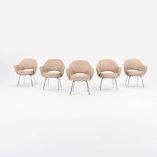 2021 Eero Saarinen for Knoll Executive Arm Dining Chair in Tan Leather 5x Avail