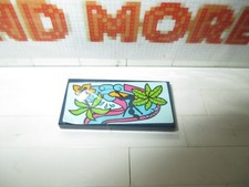 Lego - 1x Tile Plate 2x4 Girl Water Slide Palm Trees Pattern 41347 87079pb0977