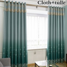 Gradient Black-Out Rideaux Store Double Couche Fenêtre Tulle Rideau Tour de Lit