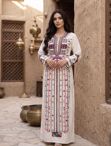 Robe siwa bedouin abaya cousue - robe,
