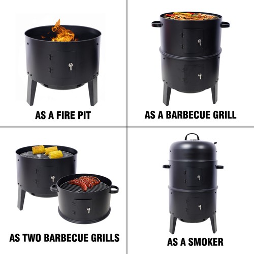 Charcoal smoker grill wood - charcoal,