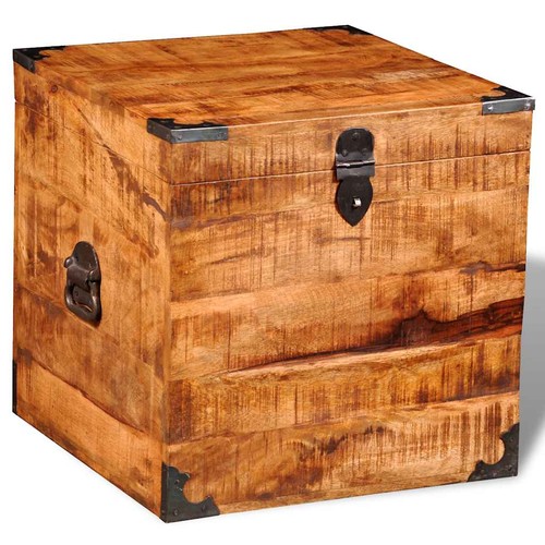 Coffre carré bois brut de - bois,