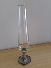 Vase verre pied étain - pied,