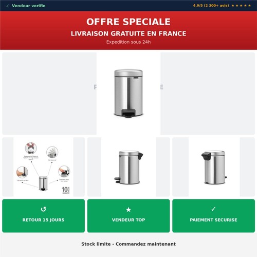 Brabantia poubelle pédale - poubelle, à