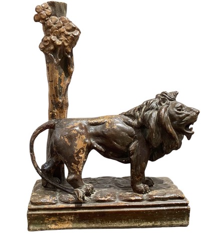 Sculpture ancienne lion - , en