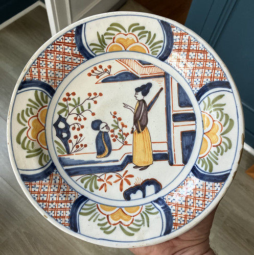 Belle assiette faience xixéme - assiette,