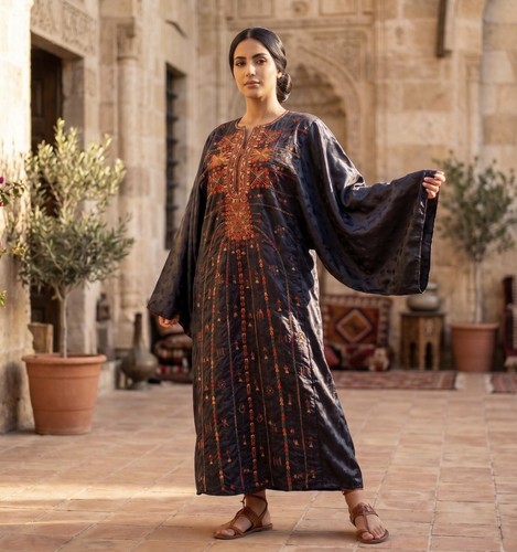 Robe siwa brodée main