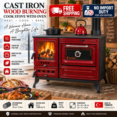 Cuisinière bois fonte - à,