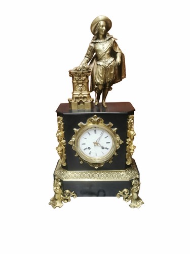 Pendule marbre bronze - et,