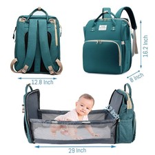 Sac à dos à langer bébé 3 en 1 avec lit pliant portable – Grande capacité