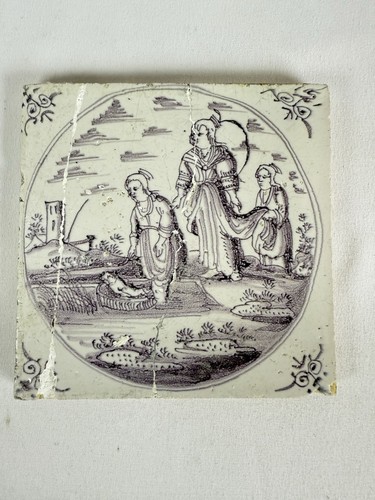 Ancien carreau biblique - carreau, en