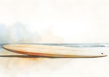Planche de surf sereine plage