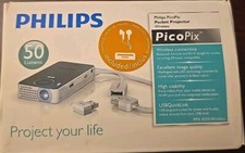 Philips PicoPix PPX4350 Pocket Projector w/Bluetooth HDMI 50 Lumens NEW Open Box