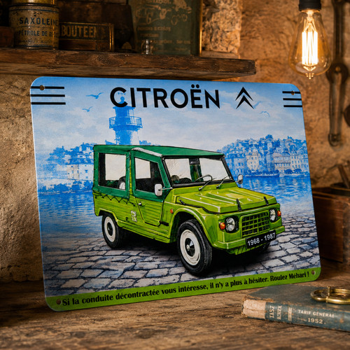 Plaque déco citroën méhari - plaque,
