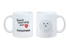 Bichon havanais tasse avec chien bonjour Art-Dog