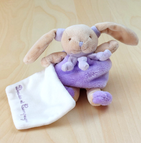Doudou peluche lapin mauve