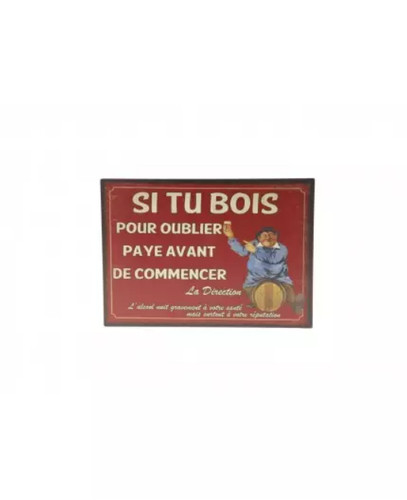 Plaque métal humour déco - métal,
