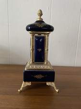 Reuge Vintage Lipstick Cigarette Holder Music Box Carousel COBALT BLUE !!!!