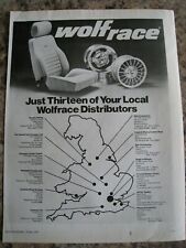 WOLFRACE DISTRIBUTORS CAR ACCESSORIES 1979 ADVERT READY FRAME 8X11" SIZE FILE W