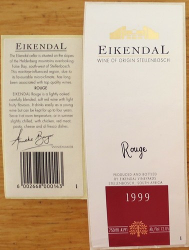 Etiquettes vins south africa - etiquettes,