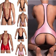 Sexy Men Jockstrap Leotard Briefs Jumpsuits Wrestling Singlet Bodysuit Underwear