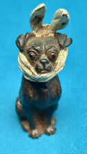 PETIT  BRONZE POLYCHROME DE VIENNE CHIEN CARLIN BERGMAN