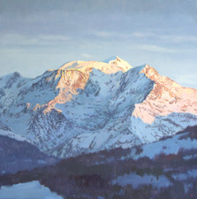 Mont Blanc.  Les sommets des Alpes. Oil painting on canvas. 50*50