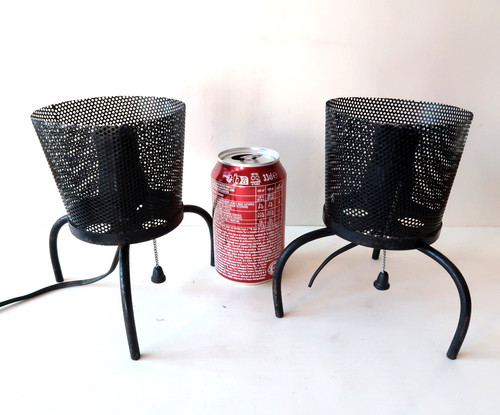 Paire lampe tripode tole - de,