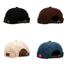 Casquette chapeau noire skullcap décontractée docker marin sans bord hip hop