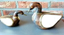 2 figurine canards en bois