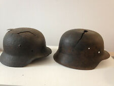 WW2 Two German Heer Helmets Models 40 and 42 Archaeology