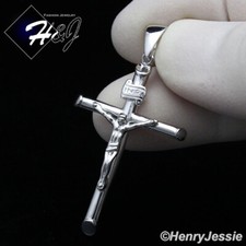 MEN WOMEN SOLID 925 STERLING SILVER JESUS CHRIST CROSS CRUCIFIX PENDANT*SP213