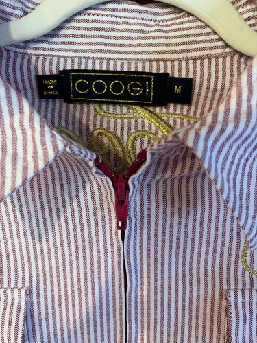 Coogi pink white striped zip - coogi,