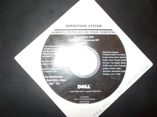 Dvd dell réinstallation - dell,
