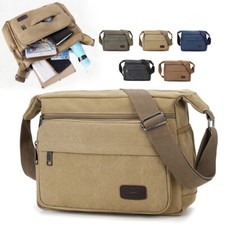 Men's Canvas Cross Body Bag Messenger Shoulder Book Bags School Satchel Vintage