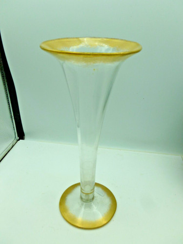 Joli vase cornet avec dorure - vase,