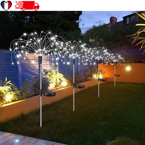 Guirlande solaire led feu - led, 90