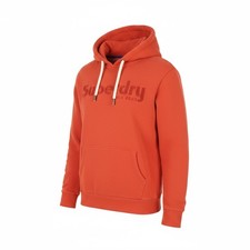 Hoodie Homme SUPERDRY Terrain Logo Teinté Rouge Avec Poche Kangourou Logo