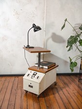 Industrial End Table Upcycled Vintage Surgical Cart, Storage Mini Bar Wheels