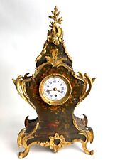 HORLOGE CARTEL EN BOIS POLYCROME DECOR FLEURI . EPOQUE 1880