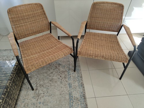 Lot fauteuils en rotin - de,