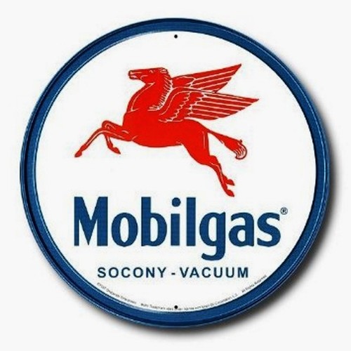 Plaque metal mobilgas - plaque,