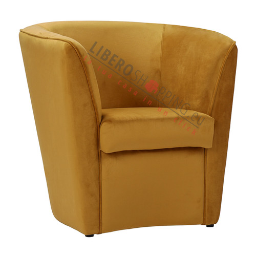 Fauteuil velours jaune - fauteuil, en