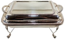 Vintage Poole Silver Chafing Food Warming Casserole Dish Buffet Server 7 Pcs Set