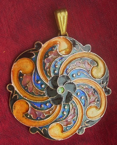 Ancien pendentif émail - ancien,