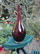 VASE VINTAGE IKÉA SALONG COULEUR RUBIS FORME GOUTTE D'EAU 31 CM VINTAGE 90'