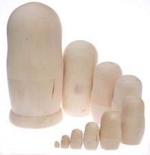 Lot of 10 Raw Wooden Trundle Dolls to Paint for Kids