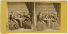 À table wine games France Photo Stereo PL53L3n42 vintage albumin c1865