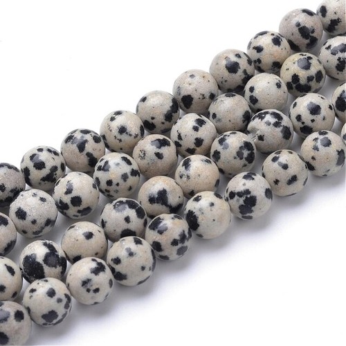 Jaspe dalmatien perles - dalmatien,